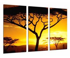 Quadro Su Legno, Tramonto dellalbero africano, natura, 97 x 62cm, Stampa in qualita fotografica. Ref. 26586
