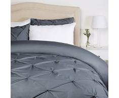 Pinzon - Parure da letto, plissettata, 220 x 250 cm - Peltro