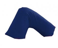 Lancashire Textiles, Cuscino Ortopedico a Forma di V, per Allattamento, Gravidanza, Supporto Lombare, con Copertura Blu