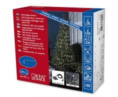 Konstsmide 3656-200 - Set luci per albero di Natale a micro LED, trasformatore, distributore per 4 catene di luci, fino a 44,6 m, 100 diodi a luce bianca fredda, trasformatore esterno da 24 V, colore cavo: nero