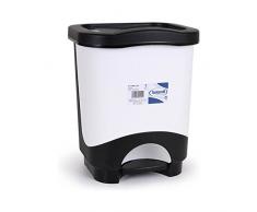 Tontarelli - Pattumiera a Pedale, 8 l, Colore: Nero/Crema