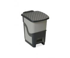 DEA HOME Z440M095 Pattumiera Rattan Bin, 6 L, 20x25x28, Antracite/Tortora