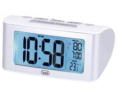 Trevi SLD 3880 Orologio Digitale con Grande Display, Termometro, Funzione Snooze, Suoneria Elettronica, Bianco