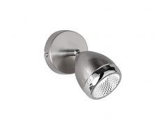 Action by Wofi a + faretto da parete in metallo, 5Â W LED integrato 80Â x 140Â x 80Â cm, in nichel opaco 485301640000