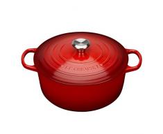 Le Creuset Evolution Casseruola in Ghisa con Coperchio, Diametro 28 cm, Rotonda, Adatta a Tutte le Fonti di Calore, Inclusivo Induzione, Volume: 6.7 l, 6.125 kg, Rosso (Ciliegia)