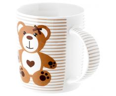 H&H Orsetti Set Mug, New Bone China, Multicolore, 6 unitÃ 