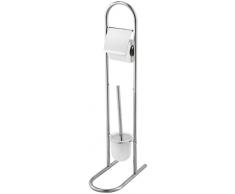 FERIDRAS 151036 Piantana Portascopino e Portarotolo, Cromo, 11x17x41 cm