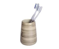 Wenko 22632100 Flora Bicchiere Porta spazzolini in Ceramica Bianca 8 x 8 x 11 cm
