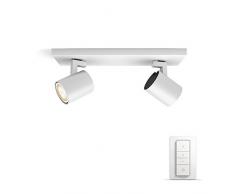 Philips Lighting Hue Runner White Twin Faretto LED Doppio con Dimmer Incluso GU10, 5.5 W, Bianco, 30.5 x 9 x 10.9 cm, 2 unitÃ 