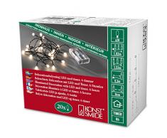 Konstsmide 1491-907 - Luci LED su filo, a batteria, 20 punti luce, timer integrato, colore: verde Bianco caldo