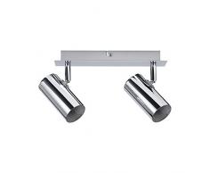 Paulmann 66694Â Spotlight Zylo Max 2 x W Gu10Â 230Â V Metallo Cromato 666.94Â Plafoniera Lampada Soffitto Led Lampada Faretto da Soffitto