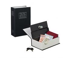 Relaxdays 10020798_46 Libro Cassaforte, Metallo, Nero, 5.5x11.5x18 cm