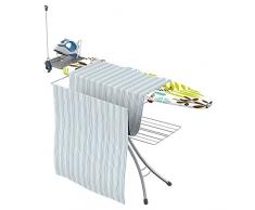 Gimi Advance Line 100 Asse da Stiro, con Portacaldaia e Portabiancheria, per Mancini, Regolabile in Altezza, Acciaio, Grigio, Piano Stiro 122 x 38 cm, 144 x 56.5 x 90 cm
