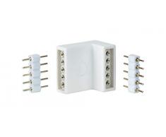 Paulmann 70615 Maxled Set di 4 Connettori Angolari Per Strisce Led Bianche, con 8 Connettori Per Angoli Interni Ed Esterni, Plastica