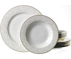 Ritzenhoff & Breker servizio da tavola Isabella, 12Â pezzi, Fine porcellana per la Cina, Bianco con decorazioni