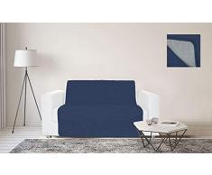 Sogni e Capricci Fascia Copridivano Waterproof, Blu Scuro/Grigio Chiaro, 3 Posti