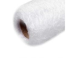 Schnoschi Tessuto Decorativo Bianco, Rotolo 9 m x 30 cm, Runner da Tavolo, Rete Decorativa, Nastro da Tavolo, Tessuto a Rete, Tessuto a Rete