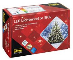 Idena 8325058 - Catena luminosa con 80 luci a LED, lunghezza circa 16 m, per interni ed esterni, luce bianca calda