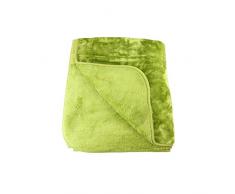 Gözze 40024-80-1317 - Telo arredo/ Copriletto/ Copridivano in microfibra effetto cachemire, XXL, 130 x 170 cm, colore: Verde limone