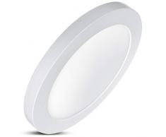 LED4U LD131 - Pannello LED con regolazione temperatura colore WW 3000K + NW 4000K + CW 6000K, lampada da soffitto super sottile, 19 mm (24W)