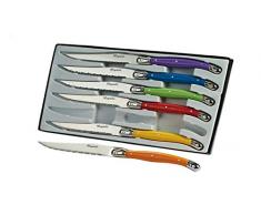 LAGUIOLE I7209P6-NT Confezione di 6 coltelli da tavola 6 Colori Pastello