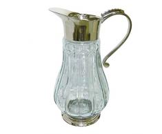 Better & Best 1511353 - Brocca in Vetro con scanalature, con Manico e Bocca di Colore Argentato