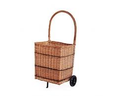 e-wicker24 Cesto per Camino in Vimini, Giallo Miele, 45x35 H: 100