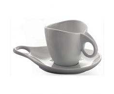 BUGATTI Milla Set Tazze per Espresso con Piattino, Porcellana, Bianco, 6 unitÃ 