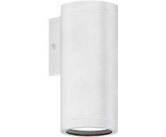 Eglo 84001 Riga - Lampada a parete da esterni a 1 punto luce, alogena GU10 1x50 W IP 44 (lampadine incluse), 6,5 x 14 x 9,3 cm, colore: Bianco