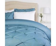 Pinzon - Parure da letto, plissettata, 200 x 200 cm - Blu selce