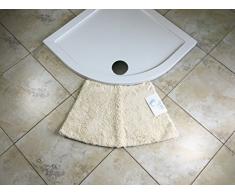Cazsplash - Tappetino da Doccia Curvo, Piccolo, Cotone, Crema, Small