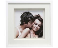 Deknudt Frames S67NK1P1 - Cornice portafoto con Doppio passe-partout, 20 x 30 cm, Colore Bianco