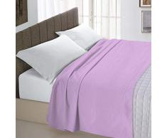 Italian Bed Linen Max Color Lenzuolo Sopra Tinta Unita, 100% Cotone, A Una Piazza e Mezza, Lilla, 180 x 300 cm