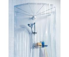 Spirella Ombrella Clear 1004436 Telaio a Ombrello per Doccia, con Tenda Doccia, 200x170 cm, Colore: Trasparente