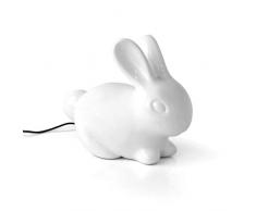 Suck UK Bunny Lamp Lampada di Ceramica Coniglietto, Bianco, 1