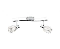 Philips Lighting Spot 5027211E7 Deltoid Lampada Faretti 2 Luci Orientabili Senza Lampadina, Nickel, 2 x 28 W