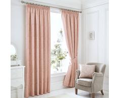 Serene Laurent Jacquard Pencil Leat Tende foderate, Rose Pink, 66 x 90 pollici