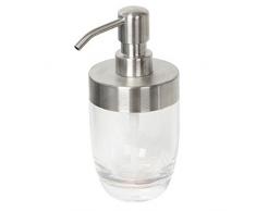 MSV 140601 - Dispenser di Sapone, in plastica Trasparente/Acciaio Inox, 0,1 x 16,5 x 0,1 cm