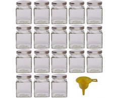 Viva Haushaltswaren Barattolo di marmellata/spezie in Vetro, Vetro, Deckel Silber, 106ml