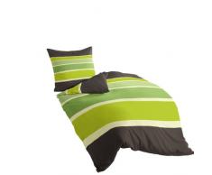 Bierbaum Biancheria da Letto in Raso makÃ², Design 4757, Limone 18, Satin di Cotone makÃ², Verde, 155 cm x 220 cm