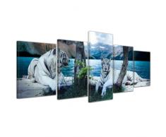 Bilderdepot24, Stampa su tela, con telaio, motivo: Tigre II, 200 x 80 cm, 5 pz.