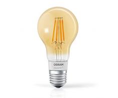 Osram Smart+ Lampadina LED a Filamento Bluetooth, Compatibile con Apple Homekit e Android Goccia, E27, 60W Equivalenti, Dimmerabile, Finitura Ambrata