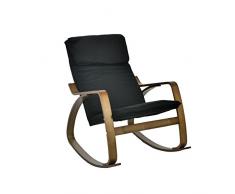 Vacchetti Giuseppe 2701540000 Dondolo Imbottito, Fodera con Cuscino, Legno, Nero, 67x95x90 cm