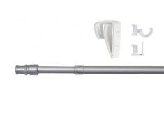 Bastone per Tenda Estensibile 85Â âÂ 130Â cm California Cromato Opaco Morsetto Senza forare la Sospensione di Tendine per sopra o lateralmente alla Finestra