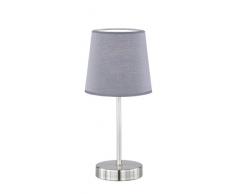WOFI, Lampada da tavolo, Grigio,14x32 centimetriGrigio, 14x32 centimetri, metallo