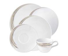 Seltmann Weiden 001.737661 Fashion Boston - Servizio di stoviglie, 30 pezzi, colore: Nero/Oro