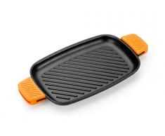 Pinti Inox Efficient Bistecchiera con Griglia, Ghisa, Nero, 35 cm