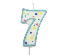 PME CA067 Candela Numero 7, Cera, Blu, 4 x 1 x 6.3 cm