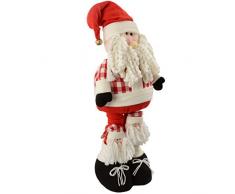 WeRChristmas - Babbo Natale con gambe estensibili, pupazzo natalizio che sta in piedi da solo, decorazione da terra, dimensioni: 50 - 100 cm, colore Rosso/Bianco