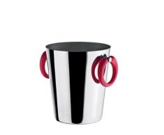 Alessi AMMI16 R Litle Pop Moon Bar Secchiello per Ghiaccio, in Acciaio Inossidabile 18/10 Lucido e Resina Termoplastica, Rosso